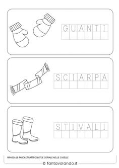 the worksheet for beginning and ending words in spanish with pictures of boots, gloves and