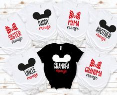 Mouse Matching Family T-shirts, Mama Mouse, Daddy Mouse,  Theme Park World Tees, Matching Shirt Baby Shower Shirts, Matching Family T Shirts, Family T Shirts, Womens Disney Shirts, Baby Mouse, Disney Tees, Disney Family, Disney Shirts, Matching Shirts