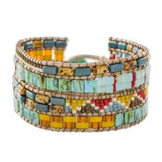 the multicolored beaded bracelet