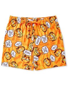 Get comfy as you relax in this funny Garfield lounge shorts! Whether you wear them around the house or as part of an outfit, Garfield's sayings are sure to make you smile! Officially licensed Drawstring closure Material: Polyester, spandex Care: Machine wash; tumble dry low Imported Funny Garfield, Fat Orange Cat, Silly Clothes, Cute Pajama Sets, Fashion Bottoms, Cute Pajamas, Buy Buy, Lounge Shorts, Alternative Outfits