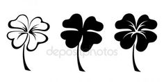 four leaf clovers in black and white