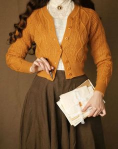 40s Mode, Cute Profile, Farm Dress, Cottagecore Fashion, Cottagecore Style, Rock Outfits, Winter Outfit Inspiration, 60 Fashion, Cozy Cardigan