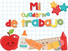 the spanish language is written in different languages and features an apple, crayons, pencil