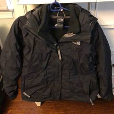 Black Woman Size Large Hyvent Jacket With Woman Black Size Medium Fleece Jacket Liner. 2 In 1 Jacket. Fleece Jacket Can Be Zipped Out And Worn Separate. In Good Condition. Smoke And Pet Free Household. Black The North Face Fleece Jacket For Fall, The North Face Black Fleece Jacket For Fall, Black Winter Fleece Jacket By The North Face, Black The North Face Fleece Jacket With Fleece Lining, Black The North Face Fleece Jacket For Outdoor, The North Face Windproof Long-sleeve Outerwear, The North Face Windproof Long Sleeve Outerwear, The North Face Windproof Long Sleeve Jacket, The North Face Black Long Sleeve Fleece Jacket