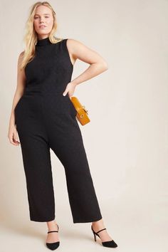 Rendered in a comfortable stretch knit, this sophisticated jumpsuit is a one-and-done outfitting essential. Fashion, women's fashion, women style, casual style, jumpsuits, casual fashion, fashion ideas, summer style, summer fashion, trendy outfits, summer fashion, #fashion #summerfashion #fashionideas #styleinspiration #styleideas #fashionTrends #fashionInspiration #elegantfashion #fashionstyle #jumpsuit Chic Black Jumpsuits For Work, Chic Black Jumpsuits And Rompers For Work, Versatile Solid Jumpsuits And Rompers For Work, Versatile Jumpsuits And Rompers For Work, Plus Size Outfits Aesthetic, Summer Workout Outfits, Black Mock Neck, Essential Dress, Summer Work Outfits