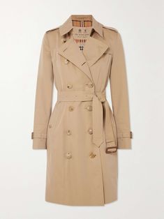 BURBERRY Chelsea organic cotton-gabardine trench coat Burberry Gabardine Trench Coat, Burberry Chelsea Trench Coat, Burberry Coat Outfit, Burberry Trench Coat Outfit, Burberry Trench Coat Women, Fall Trench Coat, Euro Winter, Luxury Wishlist, Fall Trench