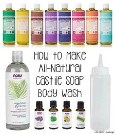 Body Wash With Castile Soap, Diy Body Soap, Castile Soap Body Wash, Soap Body Wash, Castille Soap, Diy Soaps