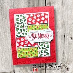 a christmas card with the words be merry on it