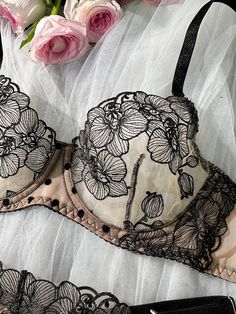 Elevate your everyday wear with our chic French-style polka dot floral lace embroidered lingerie! 🌼💃 Feel effortlessly elegant and comfortable in these trendy intimates. Upgrade your lingerie game today! 🔥 Material: Made of 95% Polyester, 5% Elastane. Linging:100% cotton Exquisite Embroidery Design: The lingerie set features intricate embroidery, adding delicate patterns for an alluring appeal. Comfortable and Form-Fitting: Lightweight Padded-free Underwire Bra. Crafted from soft and smooth f Leopard Lingerie, Chic French Style, Lingerie Party, Lace Lingerie Set, Intricate Embroidery, Lace Lingerie, Bras And Panties, Black Spot, Underwire Bra