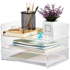 PRICES MAY VARY. Practical Functions: our clear stackable letter tray can be a nice helper for you to tidy up your room, and can be stored on your table without taking up too much space, reducing the mess for your home and giving you a cleaning living environment Tier Organizer: our acrylic office organizer can be applied to display your items or to store savings, such as A4 letter, stationary, keys, jewelry, document, book, notebook, memo pad, and so on, providing you with a lot of convenience Workspace Organization, Desk File Organizer, Clear Desk, Acrylic Desk, Clear Paper, Paper File, Folder Organization, Letter Tray, File Organizer