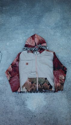 Custom cut and sewn jacket from a pair of Carhartt pants and Tapestry blanket.  Size Medium Carhartt Sweater Rework, Tapestry Jacket, Tapestry Blanket, Carhartt Pants, Jacket Sweater, 1 Of 1, Sweater Jacket, Hand Made, Jackets & Coats