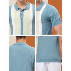 The color block design of the short sleeves t-shirts are unique and fashionable. You can match the color block polo shirts with trousers, pants and jeans for a daily youthful style. Suitable for college, hang out, work, date and everyday wear. Perfect gift for your loved one i.e. father, boyfriend, husband, son or colleague. Light Blue Summer Polo Shirt, Light Blue Short Sleeve Polo Shirt For Summer, Collared Cotton Top With Color Matching, Cotton Collared Top With Color Matching, Light Blue Cotton Polo Shirt For Summer, Fitted Polo Collar Top With Contrast Color, Fitted Color Block Polo Shirt, Casual Color Block Cotton Polo Shirt, Green Summer T-shirt With Contrast Color