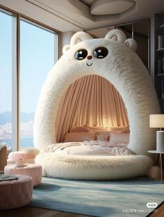 a bed made to look like a teddy bear