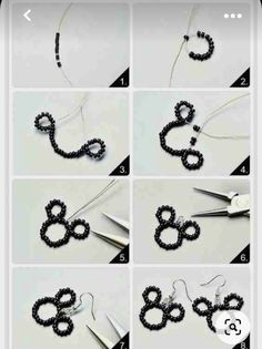 instructions to make beaded mickey ears with beads and wire for earring necklaces