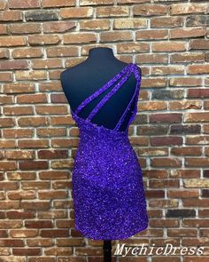 Semi Formal Dresses For Teens, One Shoulder Hoco Dress, Purple Sequin Prom Dress, Winter Formal Dresses Short, Prom Dresses One Shoulder, Prom Dress Short Lace, Yellow Homecoming Dresses, Red Lace Prom Dress, Purple Homecoming Dress