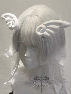 This price is for a pair of hairclips only, others are not included. Handmade White Headband Hair Accessory, White Handmade Headband, Handmade White Hair Accessories For Party, Male Steampunk, Steampunk Fashion Female, White Angel Wings, Steampunk Fashion Male, Gothic Skirts, Cross Choker