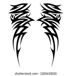 an abstract black and white tattoo design