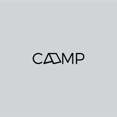 the word camp is written in black on a gray background, and it appears to be made