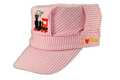 PRICES MAY VARY. 100% Cotton Imported Velcro closure Striped Cotton Cap, Train Engineer Hat, Engineer Hat, Train Engineer, Girl Train, Choo Choo Train, Kids Dress Up, Train Birthday, Girls Red