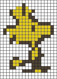 a cross stitch pattern in yellow and brown