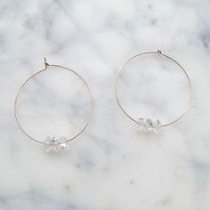 Handmade Clear Small Hoop Earrings, Herkimer Diamond Jewelry Diy, Gift Herkimer Diamond Necklace In Silver, Elegant Faceted Herkimer Diamond Jewelry, Looks Hippie, Herkimer Diamond Earrings, Herkimer Diamond Ring, Gold Diamond Earrings Studs, Gold Diamond Studs