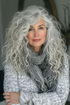 Hair Older Women, Silver Haired Beauties, Grey Curly Hair, Long White Hair, Hair Mistakes, Grey Hair Styles For Women, Long Gray Hair