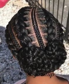 6 Braid Hairstyles For Black Women, 10 Feeder Braids To The Back, Feed In Braids Updo Buns, 4 Braids To The Back, 7 Feed In Braids, Feed In Braid Bun, 4 Feed In Braids Hairstyles With Bun, Braid Into Bun Hairstyles, 4 Cornrows Braids Black Women