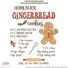 the recipe for homemade gingerbread cookies