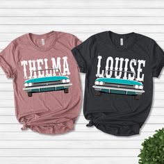 Thelma and Louise shirts, Best friends shirts, Sisters shirts, Thelma Louise, Road trip shirt, feminist shirts, Girl power 👏CONGRATULATIONS You have found an online shop with reasonable prices, amazing quality, and fast shipping  We offer shirts for VACATIONS, HOLIDAYS, EVENTS, FAMILY REUNIONS, BIRTHDAYS, MOTHER'S DAY, FATHER'S DAY, GRADUATIONS, FUNNY T-SHIRTS as well as CUSTOM T-SHIRTS.  💖Description💖  --About this T-shirt--  👉Our Adult Unisex T-Shirt brand is BELLA CANVAS Available in size Thelma And Louise Shirts Best Friends, Thelma And Louise Shirts, Unisex Fan Merchandise Shirt With Screen Print, Unisex Screen Print Shirt For Fan Merchandise, Pop Culture Tops With Letter Print, Funny Unisex Tops With Name Print, Unisex Name Print Shirt For Summer, Unisex Custom Print Tops Band Merch, Custom Print Unisex Band Merch Tops