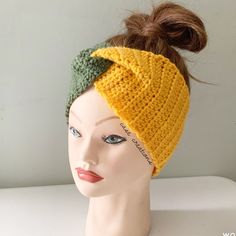 This Handmade Crochet Headband Is Perfect For Staying Warm In The Winter Months. The Color Block Design Features Yellow & Green Hues. The Lightweight And Breathable Material Makes It Ideal For Outdoor Activities Such As Travel, Activewear, And Casual Wear. New Without Tags. The Stretchy And Packable Fabric Ensures A Comfortable Fit For Both Adult And Teen Sizes. This Headband Is Made In The United States And Is Crocheted With Acrylic Yarn. It's A Great Accessory To Add To Your Winter Wardrobe An Cheap Yarn Headband One Size Fits Most, Loom Headband Ear Warmers, C2c Crochet Headband, Crochet Adult Headband, Circle Loom Headband Ear Warmers, Adjustable Yellow Headband For Summer, Yellow Summer Headband, Twisted Ear Warmer, Paris Hat