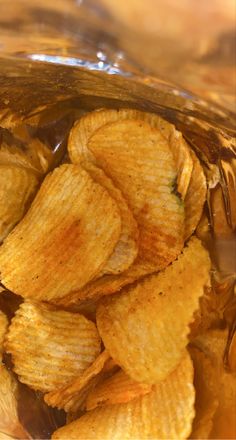 potato chips are in a plastic bag