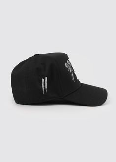 A premium everyday staple item. Featuring a universal 5-panel body along with premium puff embroidery. Details 65% Polyester / 35% Cotton Structured Firm Front Panel 5-panel cap Matching fabric undervisor Adjustable snap - one size fits most Flat embroidered 'Angel" design on front + Signature Slash logo on side panel Puff embroidered 'LA' logo on the front Streetwear Adjustable Hat With Curved Brim, Streetwear Adjustable Fit Hat With Curved Brim, Streetwear Adjustable Fit Curved Brim Hat, Fitted Baseball Cap For Streetwear, Streetwear Fitted Baseball Cap, Fitted Flat Brim Baseball Cap For Streetwear, Fitted Snapback Baseball Cap For Streetwear, Black Fitted Snapback Hat With Curved Bill, Fitted Black Baseball Cap With Embroidered Logo