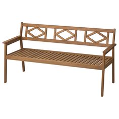 a wooden bench sitting on top of a white background