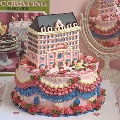 there is a cake made to look like a building