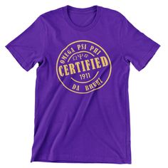 a purple t - shirt with the words mera pai pari certified in gold