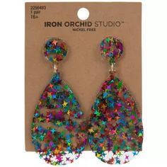 Beaded Flower Teardrop Earrings | Hobby Lobby | 2144186 Shrink Plastic Jewelry, 3d Printed Jewelry, Beaded Earrings Diy, African Earrings, Beaded Earrings Patterns, Acrylic Jewellery, Crafts For Girls, Earring Patterns, Large Earrings