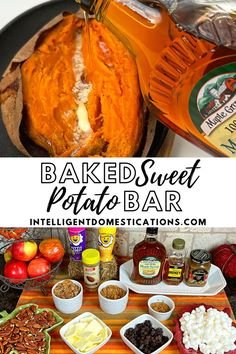 baked sweet potato bar with apples and other ingredients