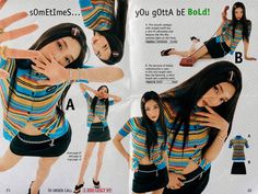 an advertisement for a women's t - shirt with the image of a young woman wearing