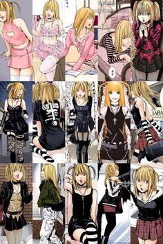 I NEED HER CLOTHES Misa Amane Outfits Manga, Misa Amane Pink Outfit, Misa Deathnote Outfits, Emo Outfit With Skirt, Deathnote Misa Cosplay, Deathnote Clothes, Misa Amane Fashion Aesthetic, Misa Aname Outfit, Misa Amane Outfits Inspired