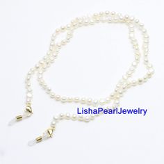 the chain can be use as face mask holder and eyeglasses chain(2 in 1) Pearl: genuine freshwater pearl Pearl shape: nugget shape Pearl color: ivory white /white Pearl size: 5-6mm Clasp:gold/rose gold/silver plated stainless steel clasp Eyeglasses holder: stainless steel & rubber chain length: 30inch White Adjustable Glasses Chains For Fashion, White Glasses Chain With Adjustable Round Beads, White Glasses Chains With Adjustable Round Beaded Chain, Handmade White Glasses Chains, White Glasses Chain With Round Beads, Adjustable White Glasses Chains With Round Beads, Handmade Elegant Glasses Chains, White Adjustable Glasses Chain, Elegant Glasses Chains With Single Strand Round Beads