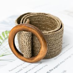 Wooden Button Elastic Straw Belt Accessories Straw Belt, Aliexpress Finds, Dog Aesthetic, Wooden Jewellery, Rope Belt, Wide Leather Belt, Wood Circles, Braided Belt, Casual Belt