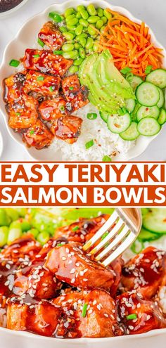 this easy teriyaki salmon bowl is the perfect meal to make for lunch or dinner