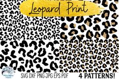 leopard print with gold foil on it