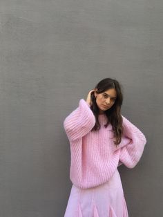 "KidMohair Oversized Sweater. Very cozy, weightless and comfortable. Size: oversize Length 65 cm Width 55/60cm This sweater can be with round neck or V-neck. For a sweater with a V - neckline, the depth of the neckline is 25 cm (diagonally from the shoulder). Product Details: * 100% hand knit *70% kidmohair, 30% neylon If you would like me in other size, you could request a custom order with your own parameters: your height, bust and length of the sweater from the shoulder in cm. You can choose Bridal Cardigan, Bridal Sweater, Woman Sweater, Pullover Outfit, Mohair Sweater, Oversized Pullover, Pullover Sweater Women, Sweater Women, Cool Sweaters