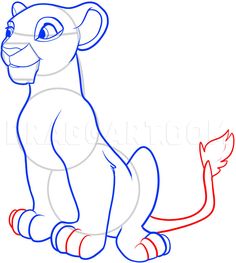 how to draw lion cub from the lion king