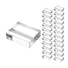 PRICES MAY VARY. Measurements: 1-1/4 inch Wide x 1 inch Deep x 5/16 inch High. Slot Thickness: 1/16 inch. Sloth depth: 3/16 inch. Slot is cut at an angle into the stand Package Includes: a total of 24 pieces acrylic place card holders Each stand is designed to hold one label or name card at an angle of 45 degrees, making the place card easy to read while standing or sitting Stands are made from polished clear acrylic plastic, which is sturdy and solid Intended for indoor use. Will not hold up ag Card Holder Display, Table Signage, Place Cards Table, Table Number Place Cards, Vinyl Record Display, Place Card Table Wedding, Cards Table, Wedding Name Cards, Place Card Holder