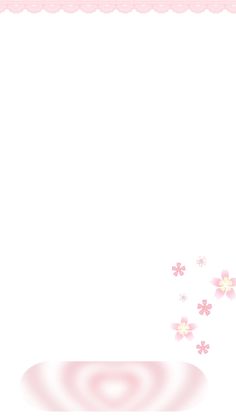 a white background with pink flowers on the bottom and an empty area in the middle