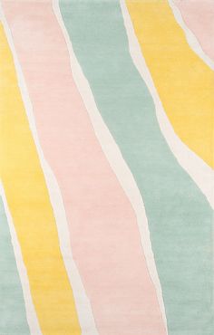 a multicolored rug with wavy lines on it