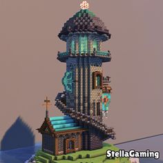 💾 Available for Download Now! 💾  This lonely lighthouse sits upon a rocky shore in the sea. However don't dismiss its beauty! There is a full kitchen and living space as well as a bedroom and mechanical room! perfectly cozy for all those times that the weather really takes a turn! Steampunk Lighthouse, Minecraft Base, Mechanical Room, Minecraft Inspo, Rocky Shore, Full Kitchen, Minecraft Projects