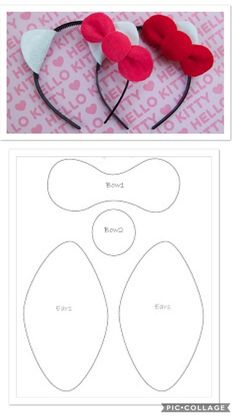 an image of the sewing pattern and instructions to make felt heart headbands for valentine's day